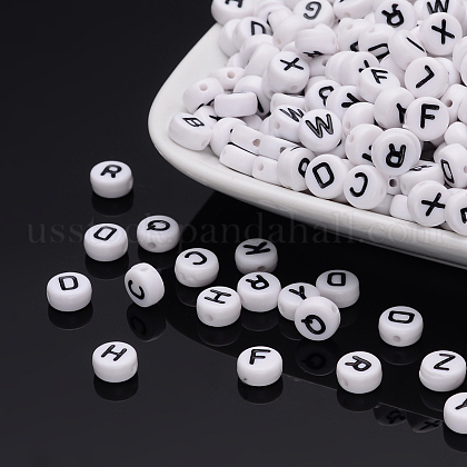 Acrylic Horizontal Hole Letter Beads US-PL37C9070-1