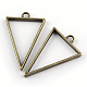 Rack Plating Alloy Triangle Open Back Bezel Pendants US-PALLOY-S047-09F-FF-1