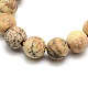 Frosted Natural Picture Jasper Round Bead Strands US-G-M064-8mm-05-2