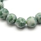 Frosted Natural Green Spot Jasper Round Bead Strands US-G-M064-6mm-10-2