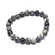 Natural Netstone Bead Stretch Bracelets US-BJEW-K212-A-021-1