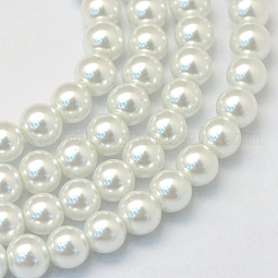 Baking Painted Pearlized Glass Pearl Round Bead Strands US-HY-Q003-6mm-01