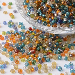 8/0 Silver Lined Round Glass Seed Beads US-SEED-P002-11