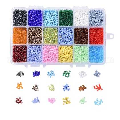 18 Colors Glass Seed Beads US-SEED-JP0007-03-1