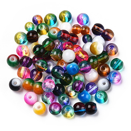 Mixed Style & Mixed Color Round Spray Painted Glass Beads US-DGLA-X0003-4mm-1