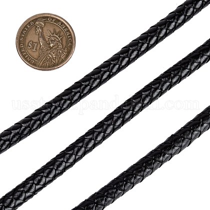 Braided Leather Cord with Core&nbsp;US-WL-F009-B02-8mm-5