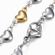 Two Tone 304 Stainless Steel Heart Link Chain Jewelry Sets US-SJEW-H103-12GP-4