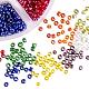 Multicolor 6/0 Diameter 4mm Lustered Transparent Round Glass Seed Beads with Box Set Value Pack US-SEED-PH0001-06-4mm-2