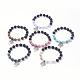 Natural Lava Rock Beads Charm Bracelets US-BJEW-JB03369-1
