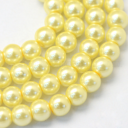 Baking Painted Pearlized Glass Pearl Round Bead Strands US-HY-Q003-4mm-22