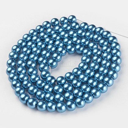 Glass Pearl Beads Strands US-HY-8D-B52-1