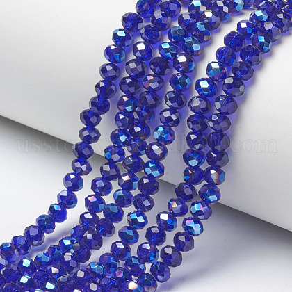 Electroplate Glass Beads Strands US-EGLA-A034-T6mm-I07-1