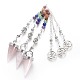 Chakra Jewelry Natural Rose Quartz Cone Dowsing Pendulums US-G-G771-E06-1