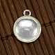 12mm Domed Transparent Glass Cabochons and Silver Alloy Pendant Cabochon Settings US-DIY-X0158-S-FF-2