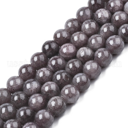Natural Dyed Yellow Jade Gemstone Bead Strands US-G-R271-6mm-Y23-1