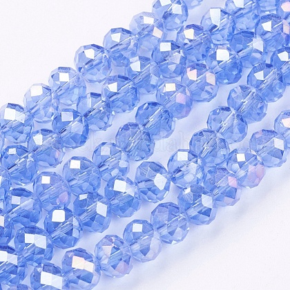 Electroplate Glass Beads Strands US-GR8MMY-74AB-1