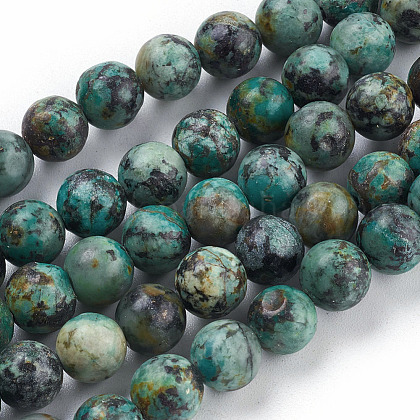 Natural African Turquoise(Jasper) Beads Strands US-TURQ-G037-8mm-1