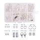 PandaHall Elite Jewelry Basics Class Kit Silver Lobster Clasp Jump Rings Alloy Drop End Pieces Ribbon Ends Mix 8 Style in In A Box US-FIND-PH0002-01S-B-1