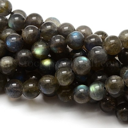 Grade AA Natural Gemstone Labradorite Round Beads Strands US-G-E251-33-8mm-1