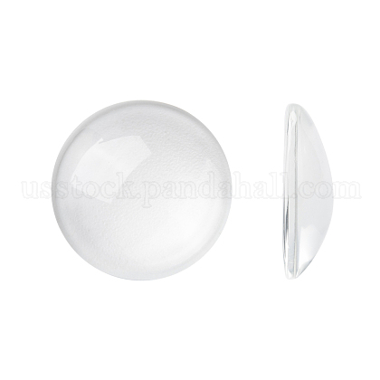 Transparent Glass Cabochons US-GGLA-R026-20mm-1