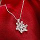 Fashion Popular Brass Cable Chain Snowflake Cubic Zirconia Pendant Necklace US-NJEW-BB00231-4