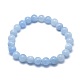 Natural & Dyed White Jade Bead Stretch Bracelets US-BJEW-K212-B-018-2
