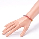 Rainbow Round Evil Eye Lampwork Stretch Beaded Bracelets for Kids US-BJEW-JB05940-4