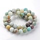 Frosted Natural Flower Amazonite Round Beads Strands US-G-E330-8mm-01-2