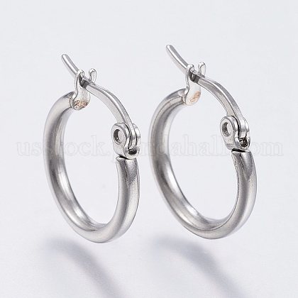 304 Stainless Steel Hoop Earrings US-EJEW-F105-12P-1