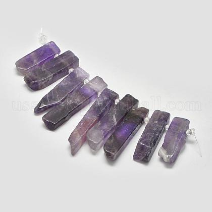 Natural Amethyst Graduated Beads Strands US-G-P319-28-1