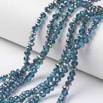 Electroplate Transparent Glass Beads Strands US-EGLA-A034-T10mm-Q12-1