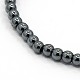 Elastic Non-Magnetic Synthetic Hematite Beaded Stretch Bracelets US-BJEW-O017-02-2