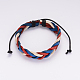 Adjustable Braided Leather Cord Bracelets US-BJEW-I227-02-2