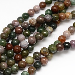 Natural Indian Agate Round Beads Strands US-G-F243-01-10mm