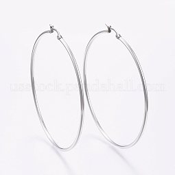 304 Stainless Steel Big Hoop Earrings US-EJEW-F105-01P