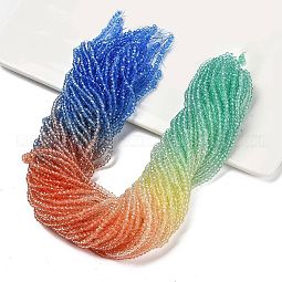 Transparent Painted Glass Beads Strands US-DGLA-A034-T1mm-A02