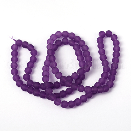 Baking Paint Transparent Glass Bead Strands&nbsp;US-GLAA-S031-8mm-36-2