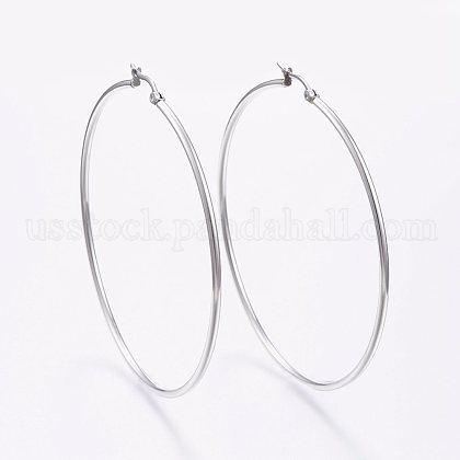 304 Stainless Steel Big Hoop Earrings US-EJEW-F105-01P-1