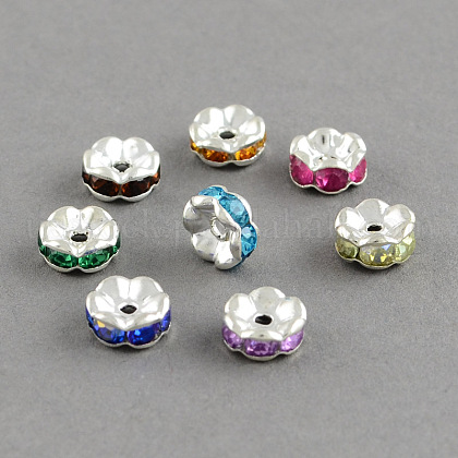 Brass Grade A Rhinestone Bead Spacers US-RB-S033-A-1