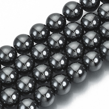 Non-magnetic Synthetic Hematite Beads Strands US-G-Q892-8mm-1