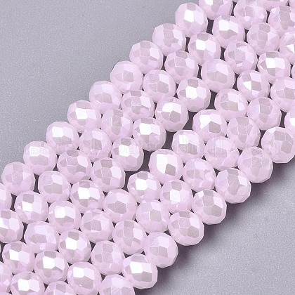 Electroplate Glass Beads Strands US-EGLA-A034-J6mm-A09-1