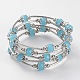Five Loops Imitation Jade Glass Beaded Wrap Bracelets US-BJEW-JB02125-2