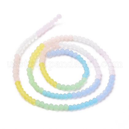 Frosted Gradient Color Glass Bead Strands US-FGLA-H011-01-1