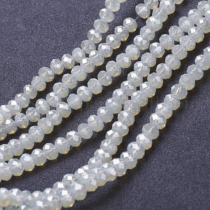 Electroplate Glass Beads Strands US-EGLA-A034-J8mm-Y04-1