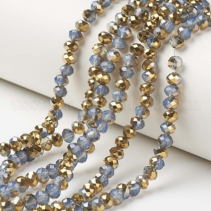 Electroplate Glass Beads Strands US-EGLA-A034-J10mm-O06-1