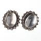Alloy Cabochon & Rhinestone Settings and 40x30mm Oval Clear Glass Covers Sets US-DIY-X0115-AS-FF-2