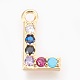 Brass Micro Pave Cubic Zirconia Charms US-ZIRC-F089-01G-L-1