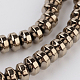 Rondelle Electroplate Non-magnetic Synthetic Hematite Beads Strands US-G-L436-01A-1