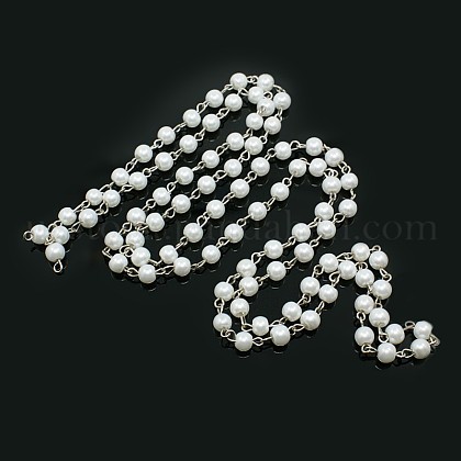 Handmade Glass Pearl Beads Chains US-AJEW-ph00493-01-1