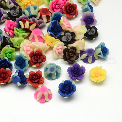 Handmade Polymer Clay Flower Beads US-CLAY-Q221-01-1